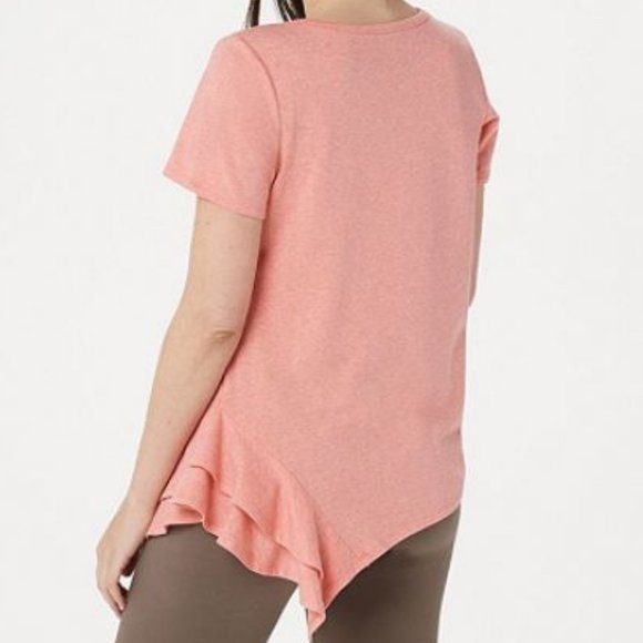 AnyBody Cozy Knit Side Ruffle Tee  3048 - Picture 2 of 3